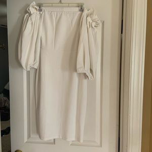 All White Classy off-shoulder dress